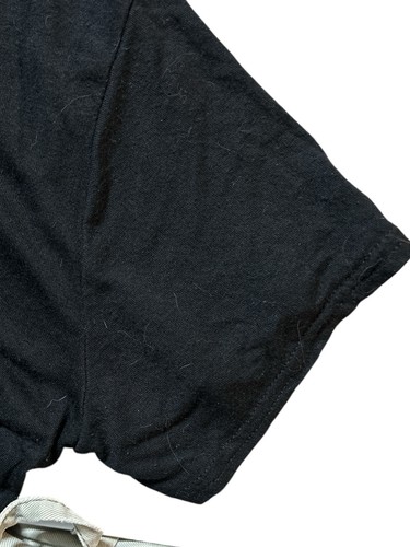 W39# Pretty Little Thing Women’s Viscose Black Logo Crop Short Sleeve T-Shirt M - Picture 7 of 12