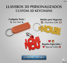 Llavero Personalizables con Nombres, Palabras o Fechas – Varios Diseños 3D