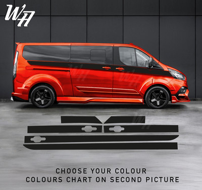 Ford Transit Custom Van Seitenstreifen Sport Racing Aufkleber Decals SWB