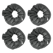 4pcs Bling Scrunchies with Zipper Pocket Elastic Hair Bands Gray