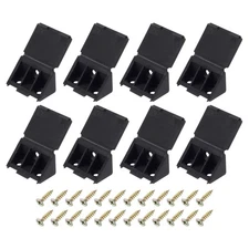 8 Pcs Plastic Corner Brace, 22x42.5x22mm Angle Bracket with Screws, Black
