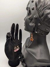 Kids Halloween Jewelry Set   Black Cat Necklace  Haunted House Earrings   Fun S