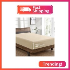FreshCulture Queen Fitted Sheet Only - Hotel Quality Ultra Soft  Breathable Bru