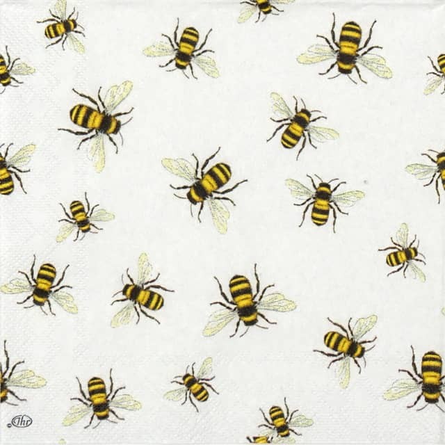 4x Save the Bees! Cocktail Napkins 25x25cm  Spring Design for Decoupage Craft