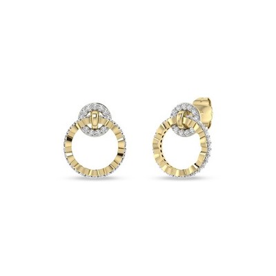 Ohrstecker 1/4 kt Rundschliff natürlicher Diamant offener Kreis 14 K Gelbgold
