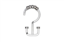 Double Shower Curtain Hooks Set of 12 Rust Resistant Polished Chrome Rings