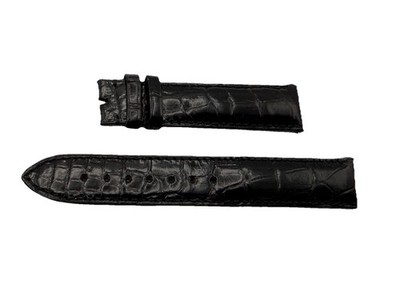 Jacques Lemans 19mm Genuine Alligator Watch Strap - Black (Glossy)