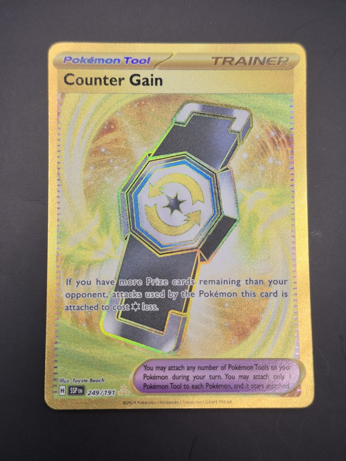 Pokemon Card Counter Gain 249/191 Hyper Rare Surging Sparks Gold