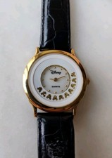 Disney Time Works MICKEY MOUSE Quartz Watch Rotating Arms Vintage Gold - Rare 