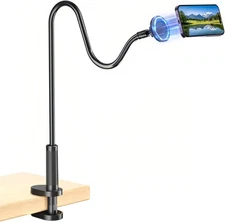 Magnetic Phone Holder For Bed Laying Down Bedside Gooseneck Stand Flexible Mount