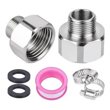 Brass Faucet Hose Adapter, 1/2" Female to 3/8" Male, Leak-Proof for Kitchen