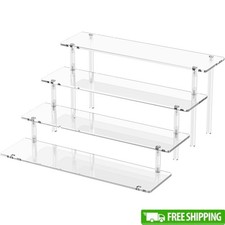 Clear 4 Tier Acrylic Display Riser Stand Desserts Organizing Easy Assembly New