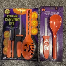 Colossal Carving Kit - Pumpkin Pro - 6 Pop Out Stencils and Extra Scoop - New 