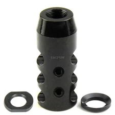 Compact Low Concussion 1/2x28 Muzzle Brake Compensator .223 5.56 22LR 5.7x28