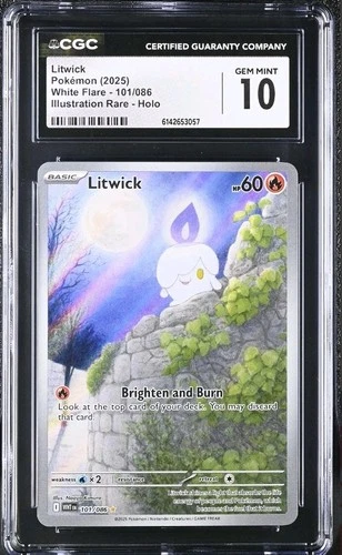 Litwick 101/086 Illustration Rare IR Pokemon White Flare CGC 10 GEM MINT