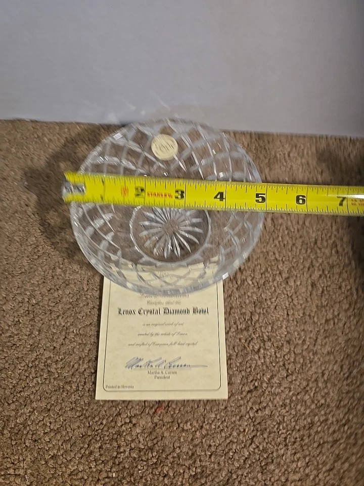 Lenox Collections Crystal Diamond Bowl 5" New In Box.  - Image 2 of 4