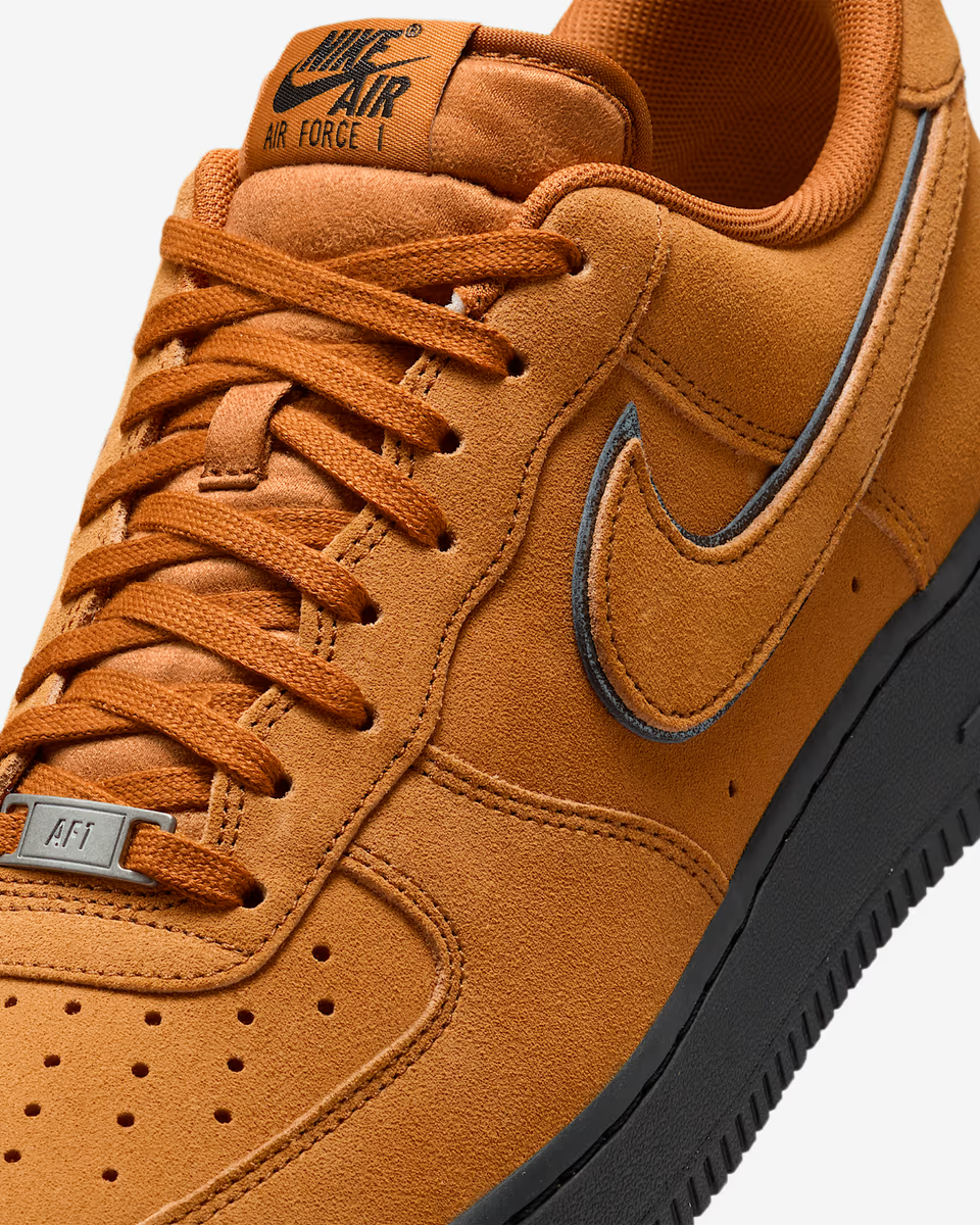 Nike Air Force 1 '07 LV8 HQ1966-700 Suede Desert Ochre Black Men's