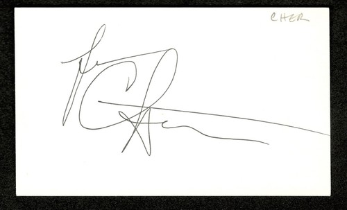 Cher signed Autogramm 3x5 Karte SWAU Cert Moonstruck I Got You Babe - Bild 1 von 2