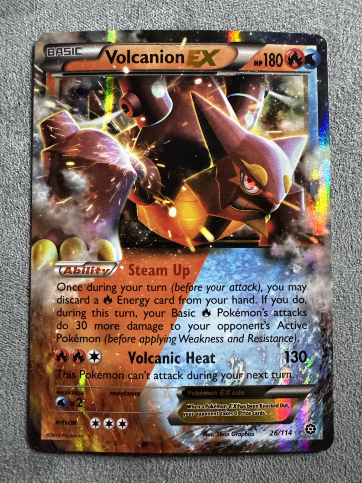 Volcanion EX 26/114 XY - Steam Siege Ultra Rare Pokemon Card