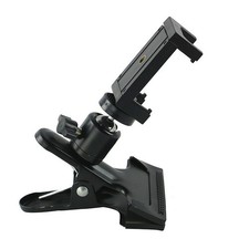 Alloy Camera Clip Clamp Flash Holder Mount w/ 360 Swivel Photography Ball-Head