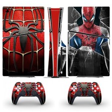 PEYANZ Vinyl Skin Compatible with PS5 Slim Disc Slim, Black Sp1der Man