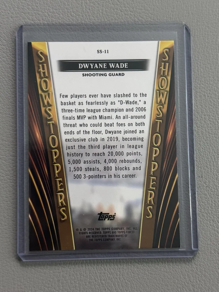 2023-24 Topps Finest Dwyane Wade Showstoppers /99 Blue Miami Heat HOF - Image 2 of 3
