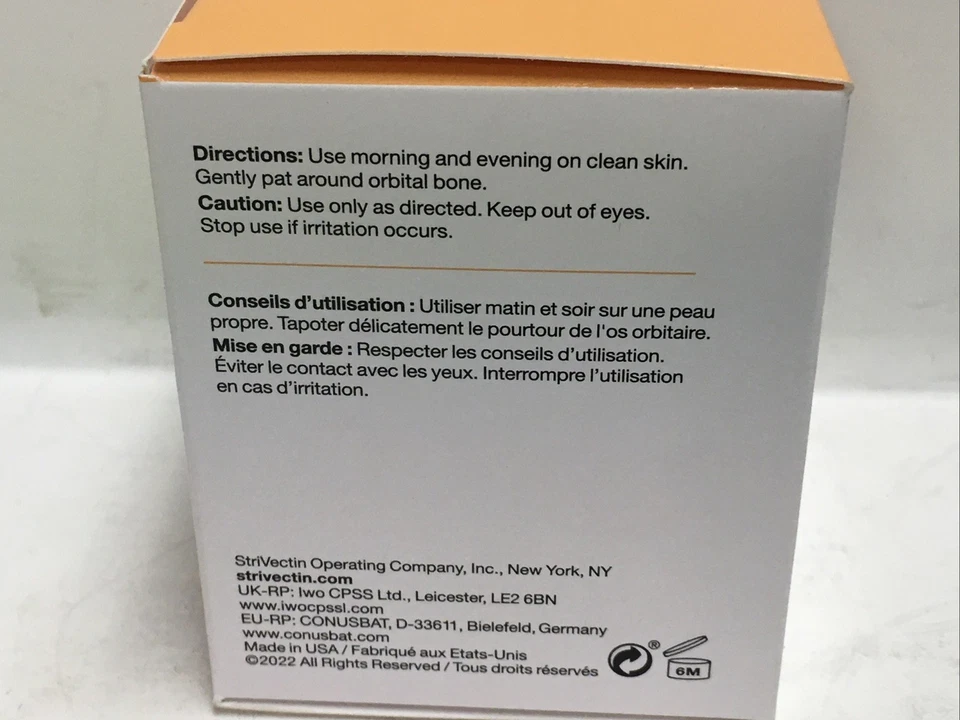 StriVectin -C Firming Eye Cream w/ Vitamin C & Peptides New Boxed 0.5 fl oz 15ml - Image 4 of 4