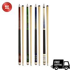 Set of 4 Pool Cues, 58 Inch Billiard House Bar Cue Sticks