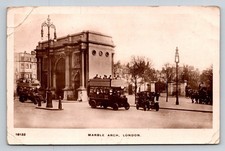 Vintage Kingsway Real Photo Postcard Marble Arch London Double Decker Buses RPPC
