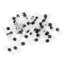 50pcs Eyeglass Chain Connector Silicone Strap Holder Chain End Loop White Black