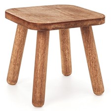 9 Inch Small Wooden Step Stool NonSlip Adult Footstool Holds 300 Lbs Sturdy