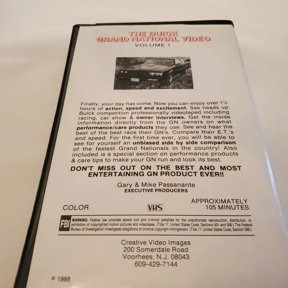 Buick Geand National Video VHS Tape 1988 General Motors GM Vehicle Detroit Car  Foto 3 de 4