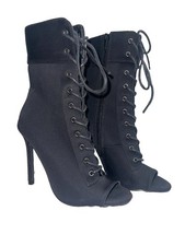Olivia Ingram Women s Black Lace Up Heeled Bo...