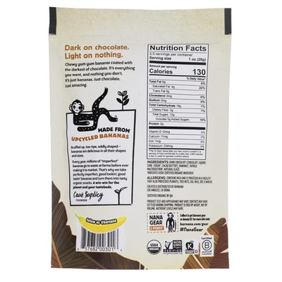 Organic Dark Chocolate Banana Bites, Real Fruit Snack