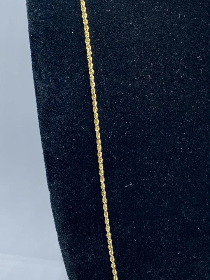 Collar de cadena de cuerda de 30 pulgadas 1,5 mm relleno de oro amarillo de 14k 6,7 g Foto 2 de 4