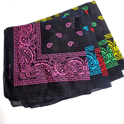 KEQAR 1 Pcs Bandana 100% Cotone Unisex Per Uomo Donna Bambini Monocolore E/o Motivo Paisley (Rosso - Foto 9