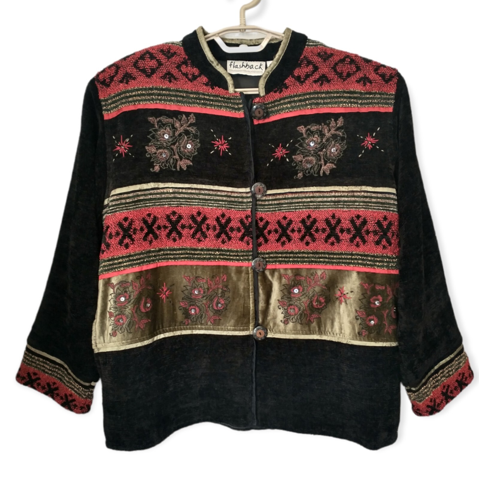 Flashback Patchwork Tapestry Jacket M Velvet Art … - image 1