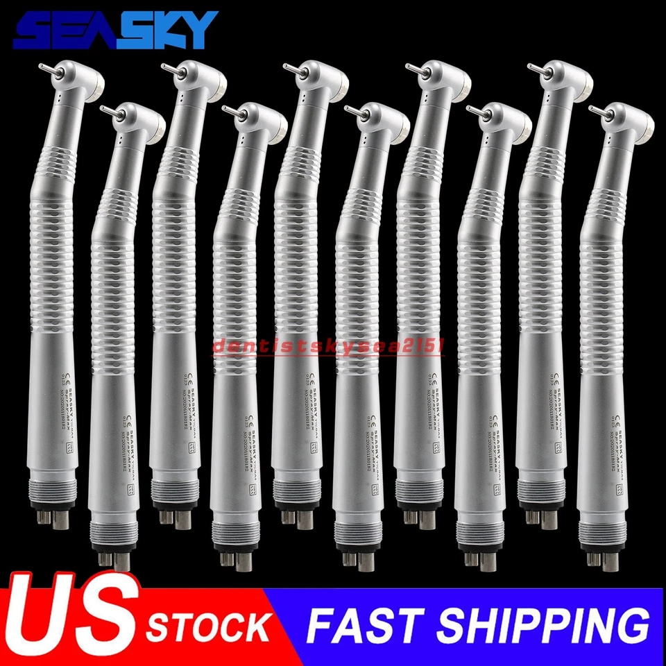 10 Pcs Seasky Dental High Speed Turbine Handpiece Push 4Hole Fit NSK PANA MAX CE - Image 2 of 4