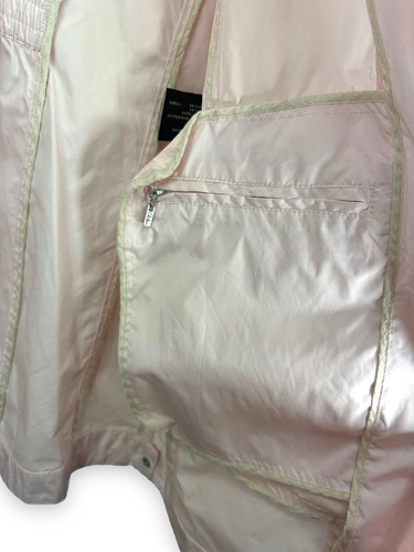 Cole Haan Womens Jacket Trench Coat Hooded Size Medium Pink/White - Picture 7 of 13