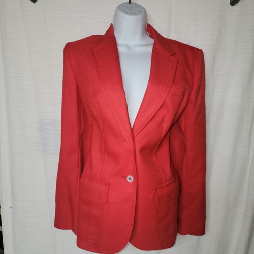 The Villager Union Made Vintage Blazer Red Pure Wool Vintage Jacket Size 12