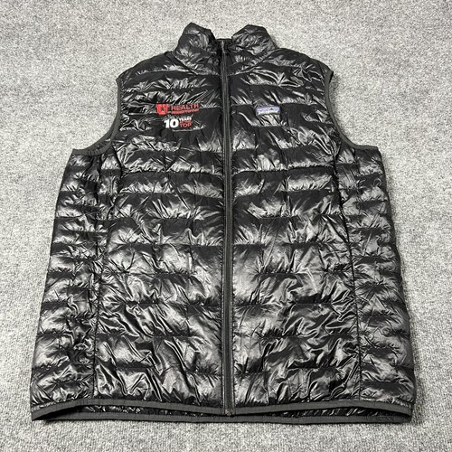 Patagonia Puffer Vest Men XL Black Quilted Insulated Hike Health University Utah