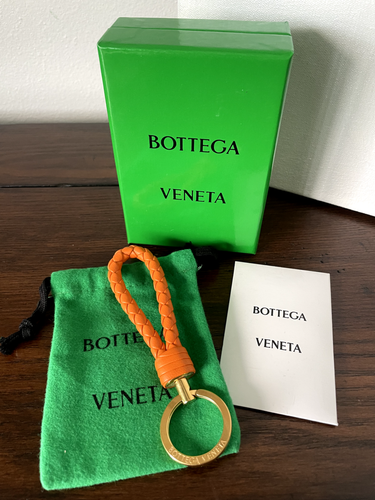 Bottega Veneta orange Leather with gold hardware Keychain