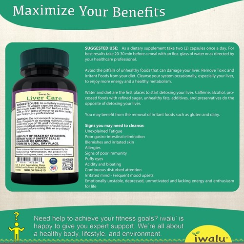 Liver Renew Formula Fatty Liver Reversal - Milk Thistle and Zinc Supplement - Picture 7 of 12