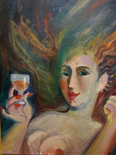Ukrainian Soviet Oil Painting portrait nude girl young woman allegory - Picture 2 of 6