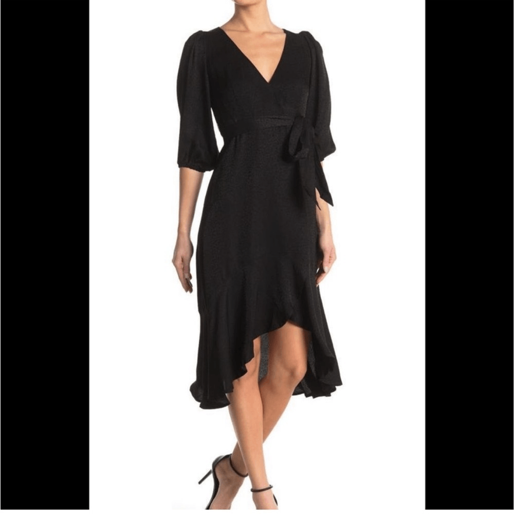 black cheetah print dress Black Flutter Sleeve Cheetah Print Dress (1964)  Peggy's Gifts &  Accessories