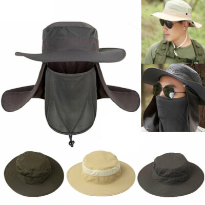 Hot Hiking Fishing Hat Outdoor Sport Sun Protection Neck Face Flap Cap Wide Brim