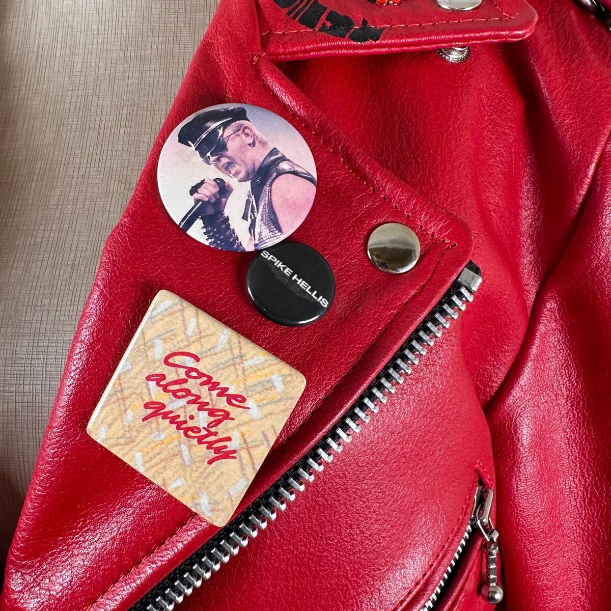 Straight To Hell Custom Women's 38 Small Red Cropped Leather Straight To Hell Custom Women's 38 Small Red Cropped Leather