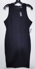 Express High Neck Midi Sheath Dress Sz Med - Black
