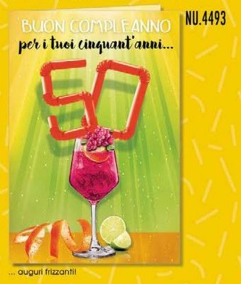 Biglietto Auguri Compleanno 50 Anni Cocktail Ebay