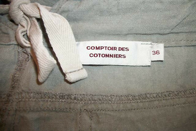 Pantacourt/bermuda En Lin Comptoir Des Cotonniers - Taille 36 (aussi Marqué 42) - Gris - Occasion Très Bon état